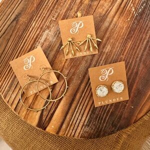 Plunder Posse earrings, set of 3, NIB